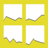 Set of flat torn ripped paper sheets, vector