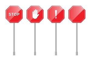 Traffic sign symbol stop isolated on white background design vector