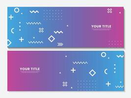 Set of abstract banner with geometric shapes elements design vector