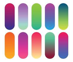 Set of vibrant colorful gradients element design vector