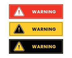 Warning caution set sign design collection design vector