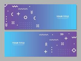 Flat design abstract geometric horizontal banners template design vector