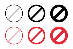 Prohibited Warning Sign Red And Black Set vector