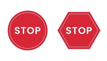 Red stop signs on a white background vector
