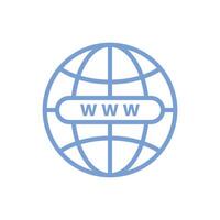 WWW Internet Globe Grid Blue Icon vector