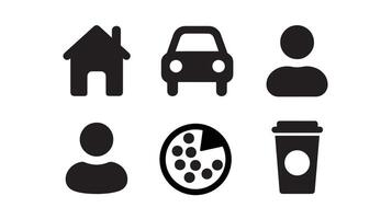 A set of icons depicting various people and objects vector