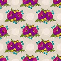Poppy seamless pattern. Floral wallpaper, abstract nature background. Summer print design template for textile, notebook cover, wallpaper, wrapping paper vector