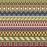 Tribal striped seamless pattern. Geometric abstract multicolor background. Vintage soft colors. Swatches of seamless pattern included in the file. vector