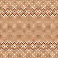 Knitwear texture. Template with empty place for text. Traditional seasonal seamless background for holiday design. Winter knitted wool sweater pattern. Christmas border vector