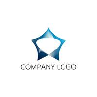Star with drop gradient logo symbol vector