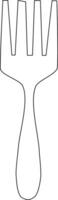 Fork silhouette graphic line illustration, isolated on transparent background. Ideal for menu, package, cosmetic, textile, cards vector