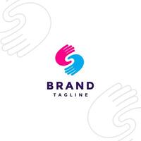 Switch Hands Initial S Letter Logo Design. Simple Two Hands Switching Logo Design. vector