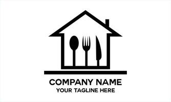 house icon with knife and fork vector