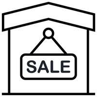 For sale home outline icon vector