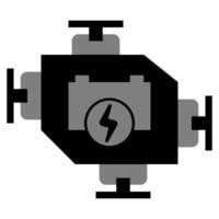 Hybrid engine Solid icon vector