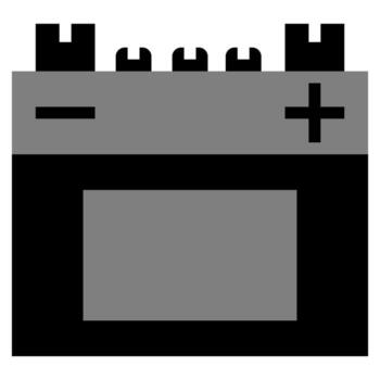 batería sólido icono vector