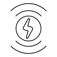 Wireless charging Outline icon style vector