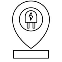 Charging location Outline icon vector
