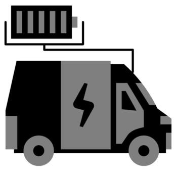 Electric van Solid icon vector