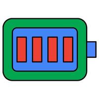 Battery Filled outline icon vector