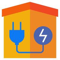 Home energy flat icon vector