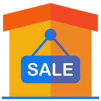 For sale home flat icon vector
