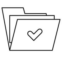Folder outline icon style vector