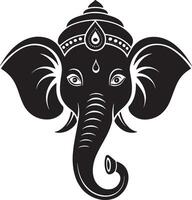 an elephant head with a crown on its head vector