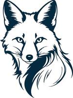 a fox head on a white background vector