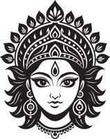 the face of a goddess in indian style vector