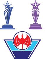 four different trophies and a star vector