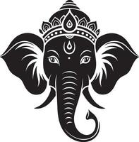the head of an elephant with a crown on it vector