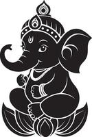 an elephant sitting on a lotus flower vector