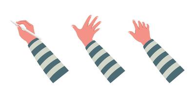 Children hands using smartphone or tablet flat for study, surf internet. vector