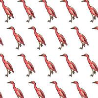 hand drawing red bird pattern design vector