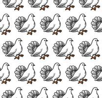 bird hand drawing pattern design vector