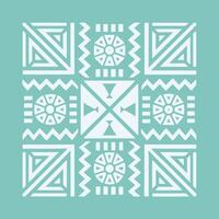 African Tribal Pattern with Monkeys and Geometric Shapes vector