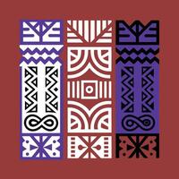 African Tribal Pattern Square Design Element vector