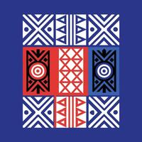 Abstract African Tribal Pattern in White on Lavender vector