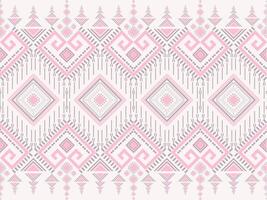 Elegant Pink Geometric Pattern with Ethnic Design. vector