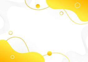 Yellow abstract background with wavy lines and dots. Template for your design vector