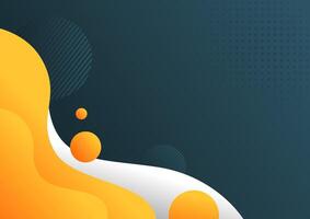 Abstract background with dynamic liquid shapes yellow orange. illustration for your design. vector