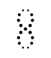A black and white image of a number eight vector