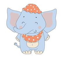 A cartoon elephant wearing a polka dot hat vector