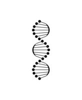 A black and white image of a dna structure vector