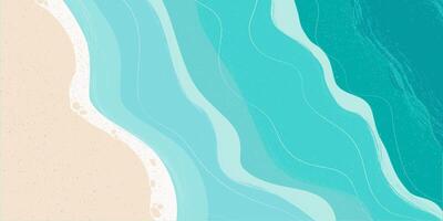 Summer time. Top view of an exotic empty beach. A place for your project. A foamy sea with waves. illustration vector