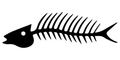 Illustration of a fish skeleton in a minimalist style showcasing its detailed structure vector