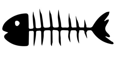 Silhouette of a fish skeleton emphasizing marine life and environmental themes vector