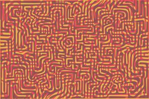 Vibrant abstract maze with interwoven lines in red and yellow hues vector