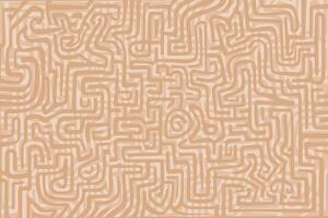 Intricate maze design with winding paths and loops in warm tones vector
